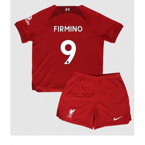 Fotbalové Dres Liverpool Roberto Firmino #9 Dětské Domácí 2022-23 Krátký Rukáv (+ trenýrky)